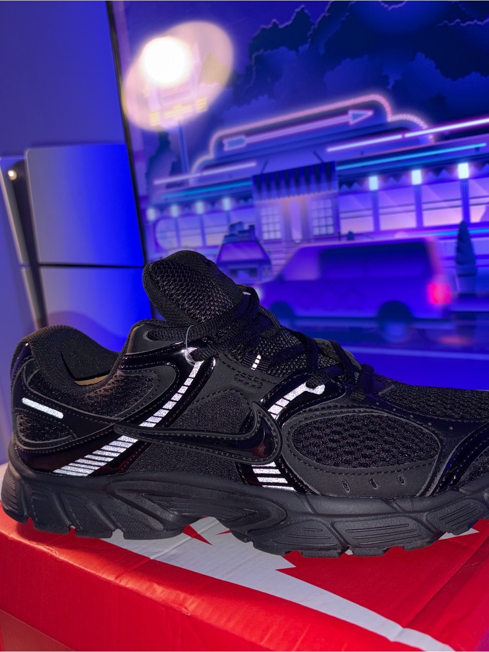 Nike Kids Black Reflective Mesh Sneakers V5 RNR